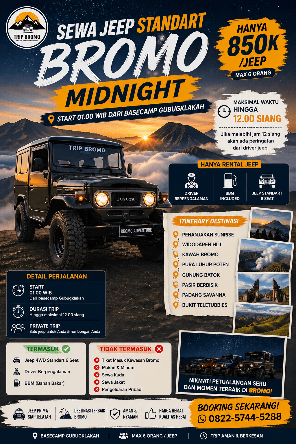Sewa Jeep Standart Bromo Midnight