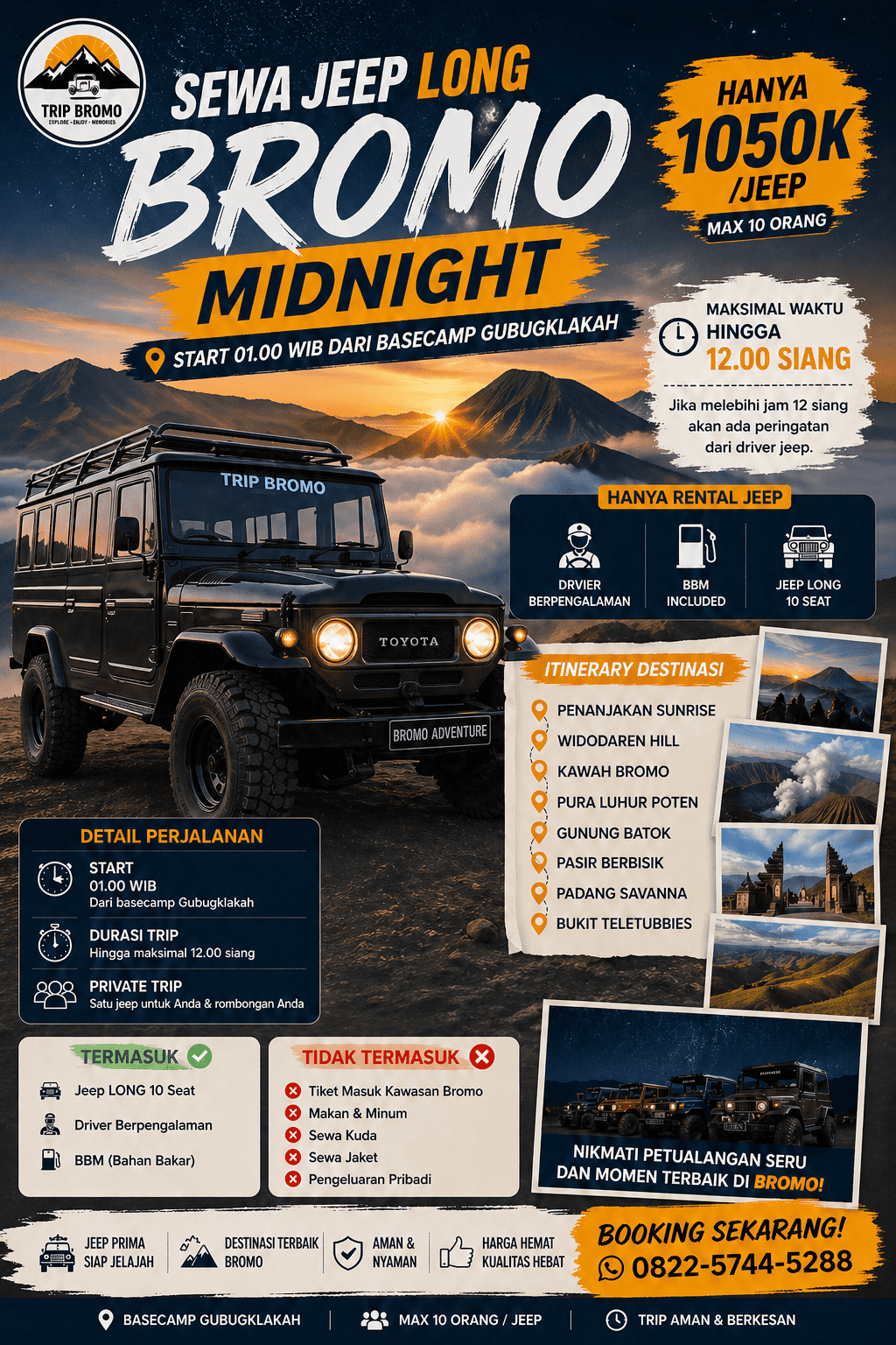 Sewa Jeep Long Bromo Midnight